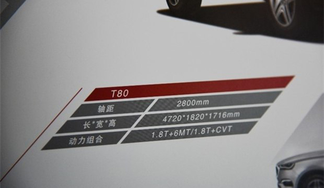 野馬T80設(shè)計(jì)效果圖曝光 軸距為2800mm