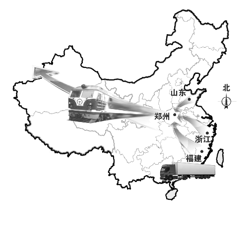 　未來將有更多沿海城市的貨物集中到鄭州，然后搭乘鄭歐班列出口歐洲。扈森 制圖