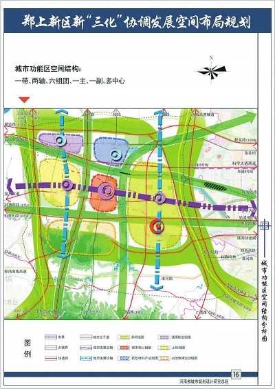 　鄭上新區(qū)城市功能區(qū)空間結(jié)構(gòu)分析圖